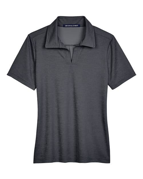 Devon & Jones Women's CrownLux Performance® Address Melange Polo in Black Melange