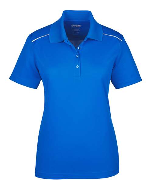 CORE365 Women's Radiant Performance Piqué Polo with Reflective Piping