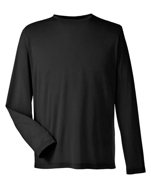 CORE365 Unisex Fusion ChromaSoft™ Performance Long Sleeve T-Shirt in Black
