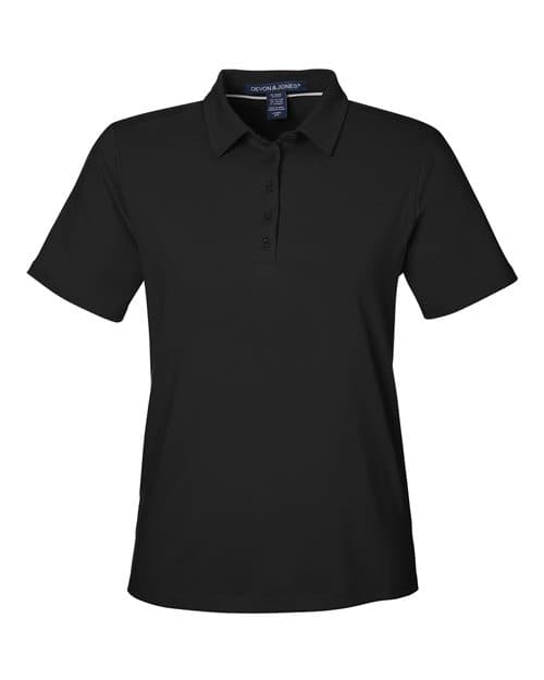Devon & Jones Women's Raleigh Stretch Polo in Black
