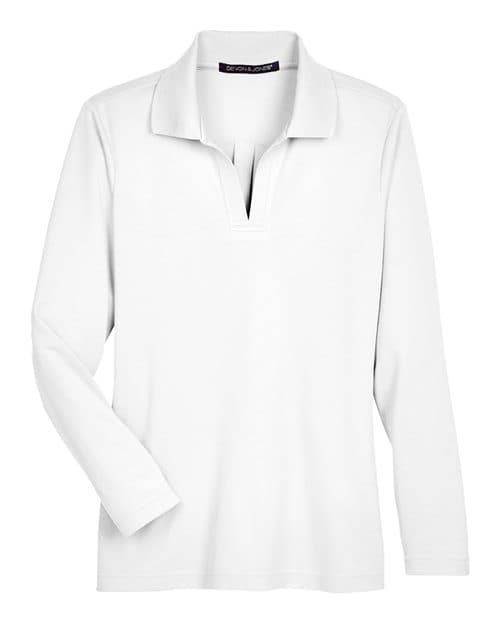 Devon & Jones Women's CrownLux Performance® Plaited Long Sleeve Polo