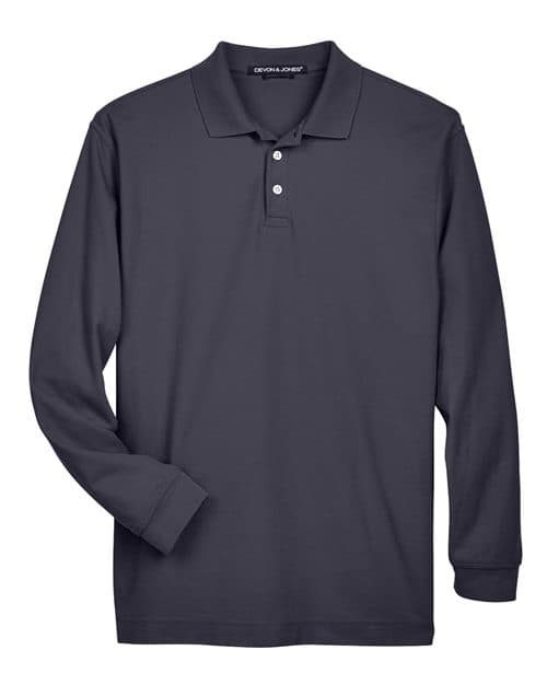 Devon & Jones Men's Pima Piqué Long Sleeve Polo