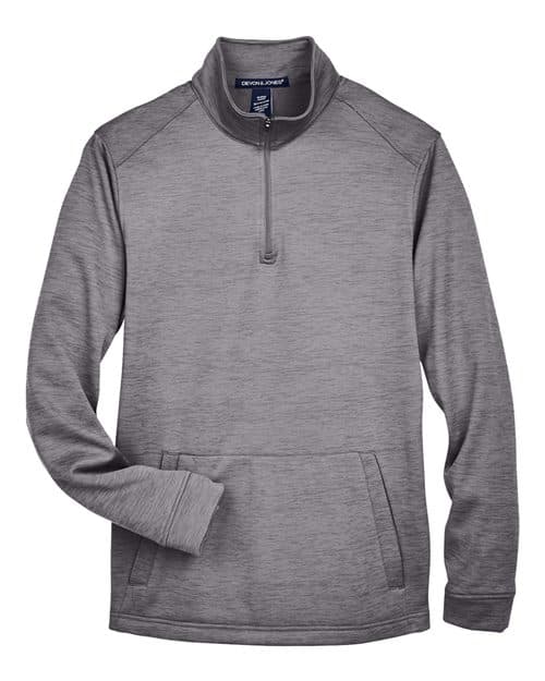 Devon & Jones Men's Newbury Mélange Fleece Quarter-Zip Pullover