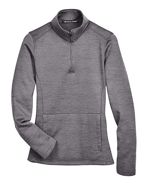 Devon & Jones Women's Newbury Mélange Fleece Quarter-Zip Pullover