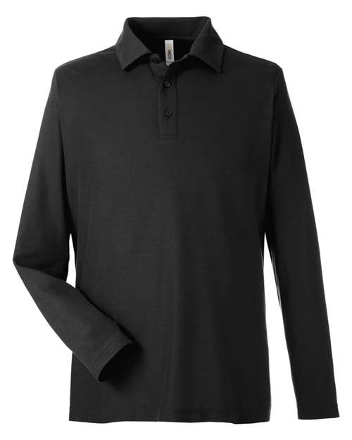 CORE365 Men's Fusion ChromaSoft™ Long Sleeve Pique Polo in Black