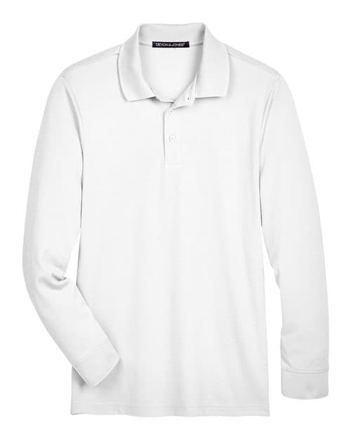 Devon & Jones Men's Tall CrownLux Performance® Plaited Long Sleeve Polo