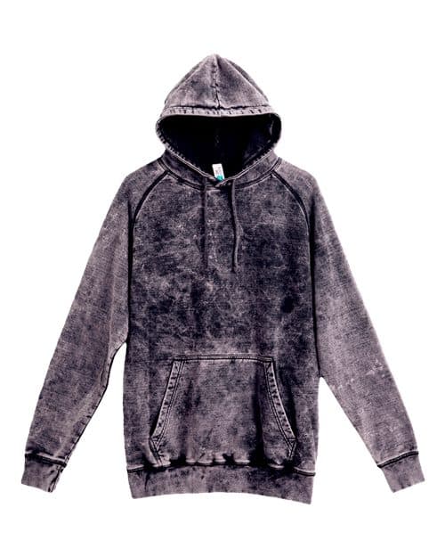 Lane Seven Unisex Vintage Raglan Hoodie Sweatshirt in Cloud Black