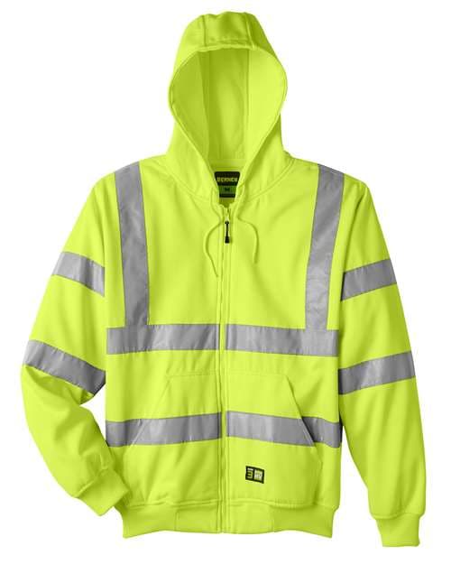 Berne Apparel Men's Berne Hi-Vis Class 3 Lined Hooded Sweatshirt