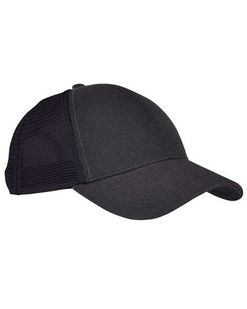 econscious Structured Hemp Trucker Cap in Black/ Black