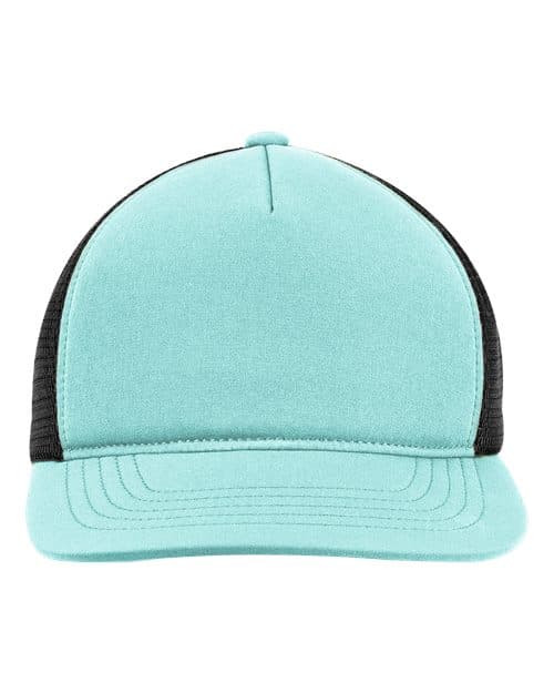 Big Accessories Bend Foam Trucker Cap in Aquamarine/ Black