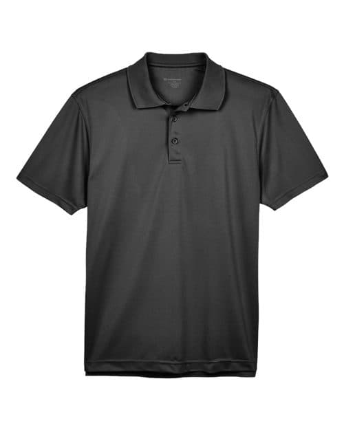 Harriton Men's Polyester Jersey Polo in Black