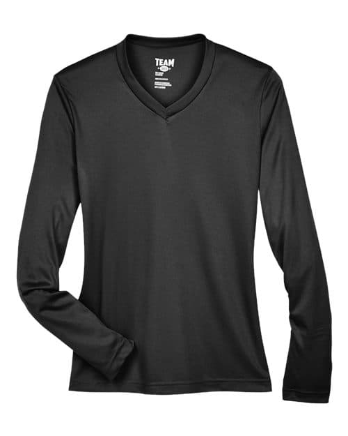 Team 365 Women's Zone Performance Long Sleeve T-Shirt in Black