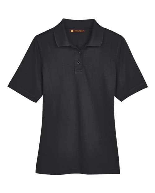 Harriton Women's Advantage Snag Protection Plus Polo in Black