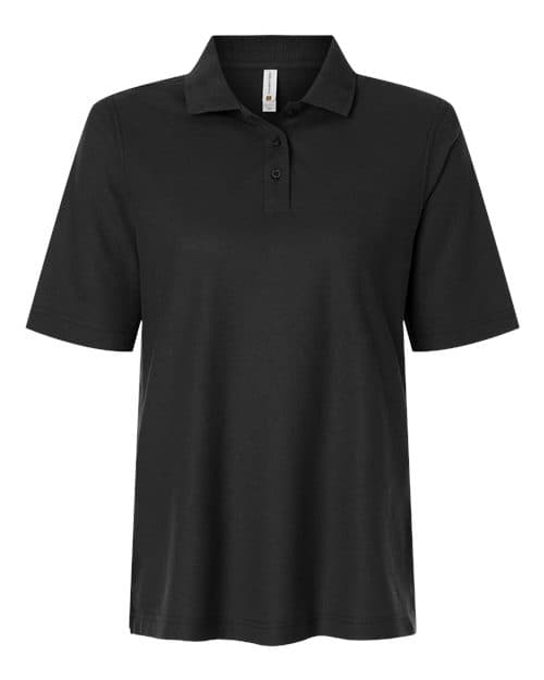 Harriton Women's Maverick CVC Pique Polo in Black