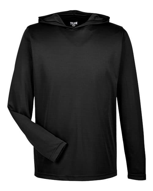Team 365 Men's Zone Performance Hooded T-Shirt in Black