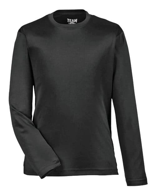 Team 365 Youth Zone Performance Long Sleeve T-Shirt in Black