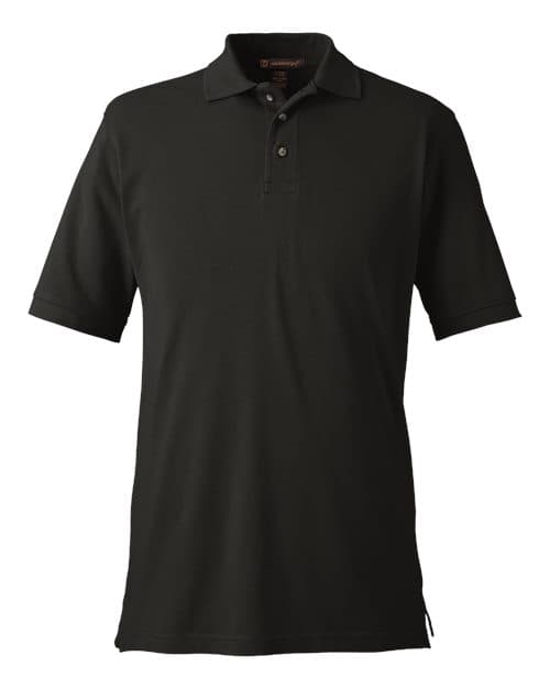 Harriton Men's Pique Polo in Black