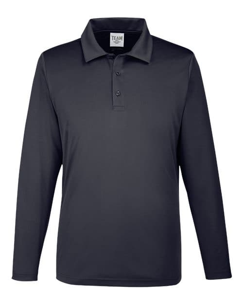 Team 365 Men's Zone Performance Long Sleeve Polo in Black