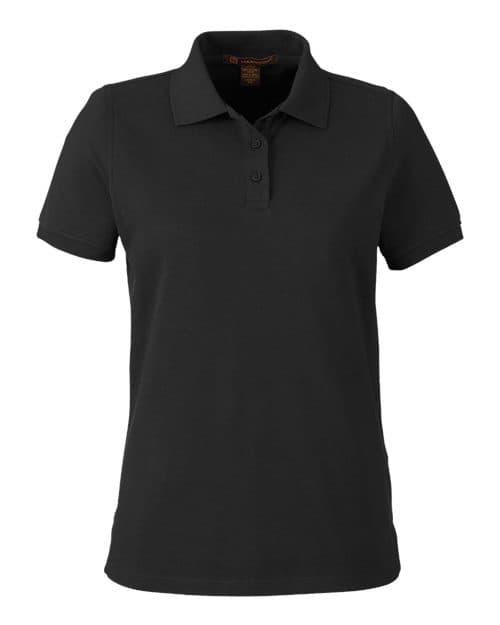 Harriton Women's Valiant Cotton Snag Protect Polo in Black