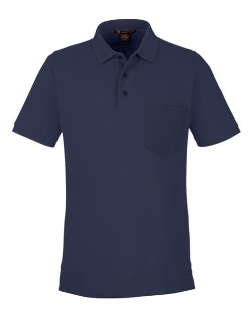 Harriton Men's Valiant Cotton Snag Protect Pocket Polo