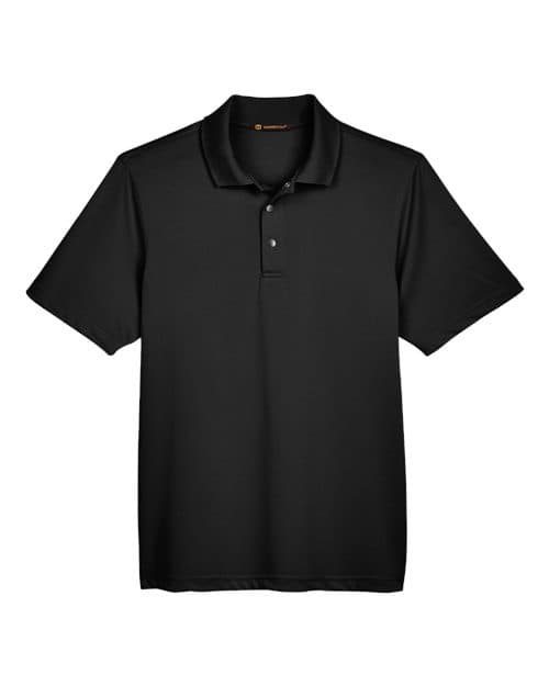 Harriton Men's Advantage Snag Protection Plus IL Snap Placket Polo in Black
