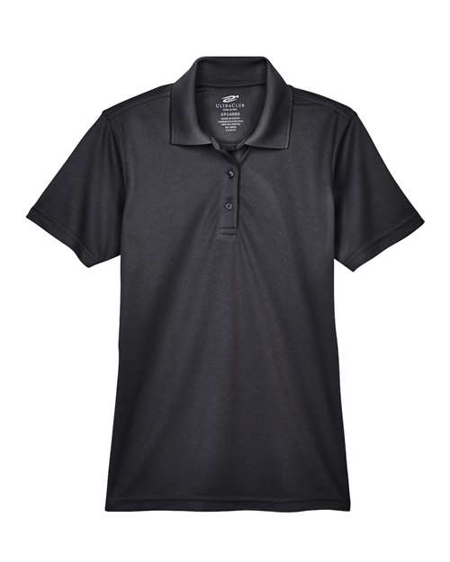 UltraClub Women's Cool & Dry Mesh Piqué Polo in Black