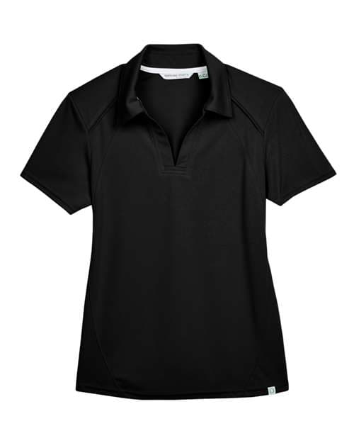 North End Women's Recycled Polyester Performance Pique Polo in Black