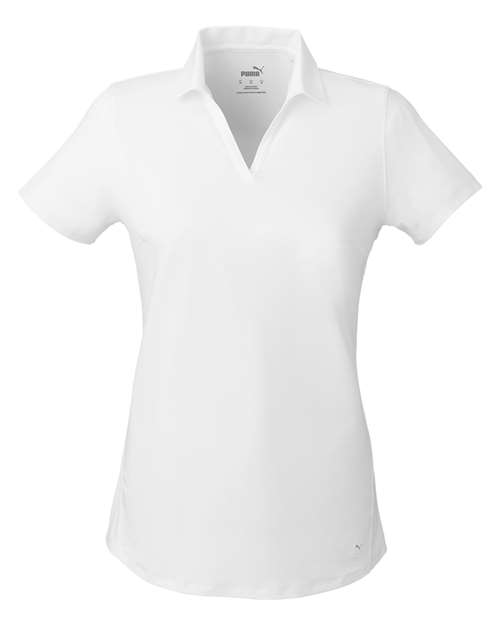 Puma Golf Women's Cloudspun Free V-neck Polo in Bright White