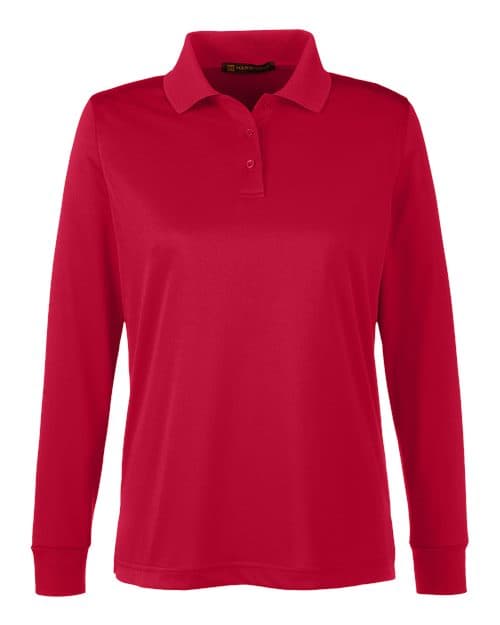 Harriton Women's Advantage Snag Protection Plus IL Long Sleeve Polo