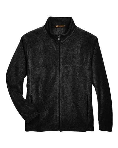 Harriton Men's Tall Full-Zip Fleece in Black