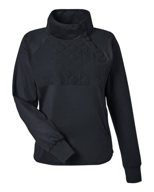 Swannies Women's Ellis Snap Neck Pullover in Black