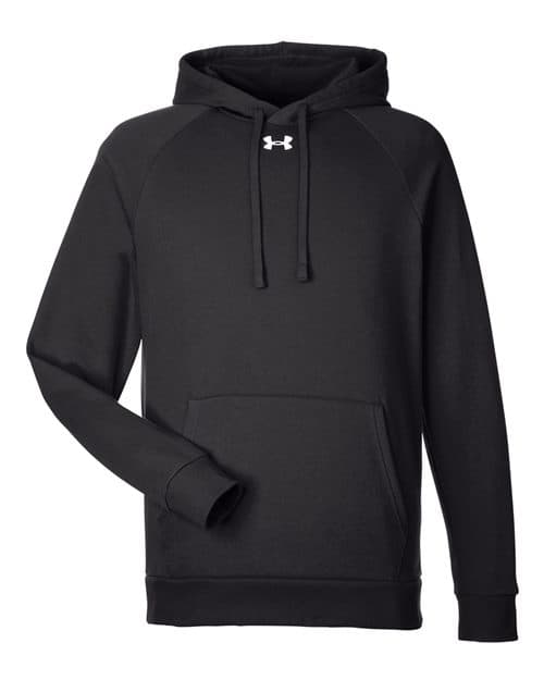 Under Armour Men's Rival Fleece Hooded Sweatshirt in Black/ White