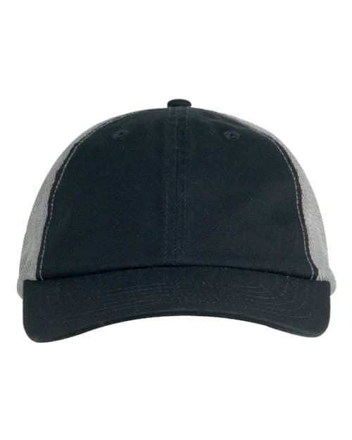 Big Accessories Washed Trucker Cap in Black/ Grey