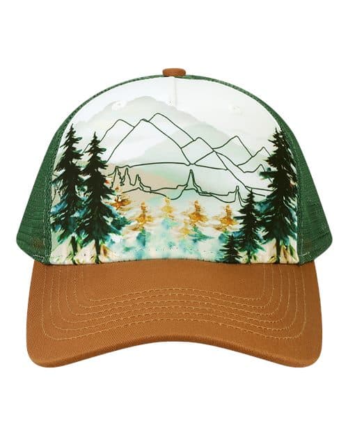LOCALE Printed Five-Panel Trucker Cap