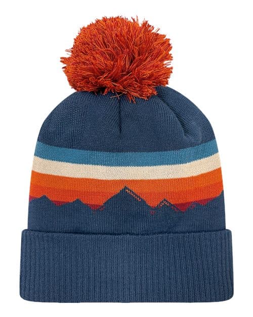 LOCALE Grand Recycled Beanie in Alpenglow/ Navy
