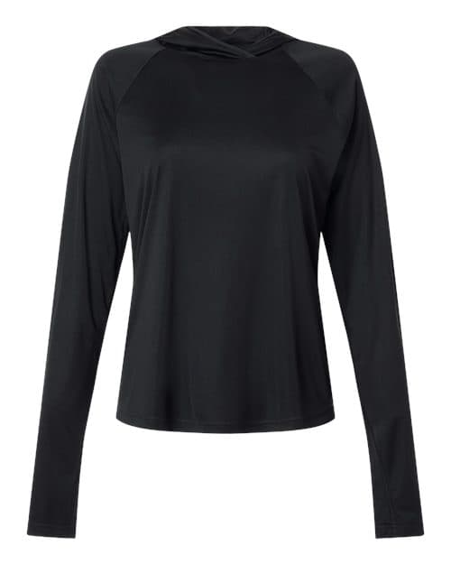 Columbia Women's PFG Tidal Tee™ Hooded Long Sleeve in Black/ Cool Grey