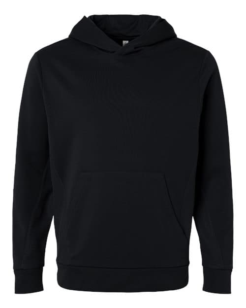 Team 365 Unisex Squad Hooded Tech Fleece Pullover in Black
