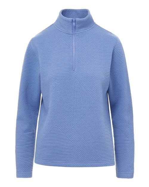 MV Sport Women's Zelda Zig Zag Quarter-Zip Pullover in Blue Iris