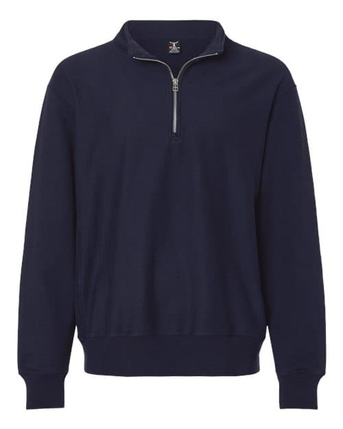 Hanes Unisex Beefy® Sweats Premium Heavyweight Quarter-Zip Sweatshirt in Ash