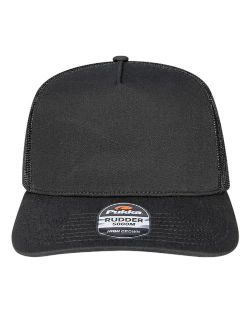 Pukka Rudder Five-Panel Cap in Black