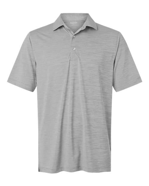 Paragon Men's Bohemian Striped Heather Performance Polo in Black Heather