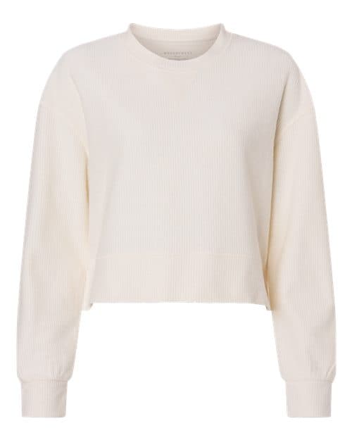 Boxercraft Women's Rib Knit Corded Boxy Crewneck Sweatshirt