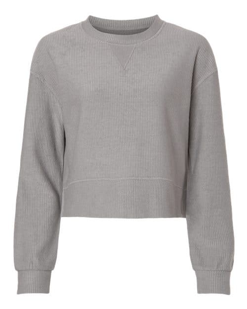 Boxercraft Women's Rib Knit Corded Boxy Crewneck Sweatshirt