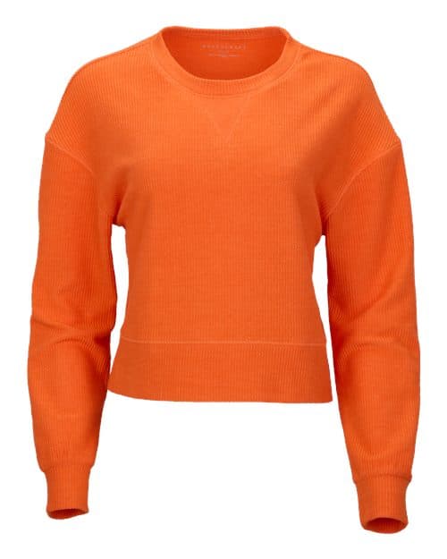 Boxercraft Women's Rib Knit Corded Boxy Crewneck Sweatshirt