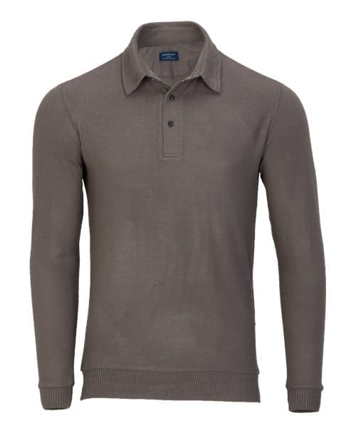 Boxercraft Men's Cuddle Sweater Polo in Meditation Grey