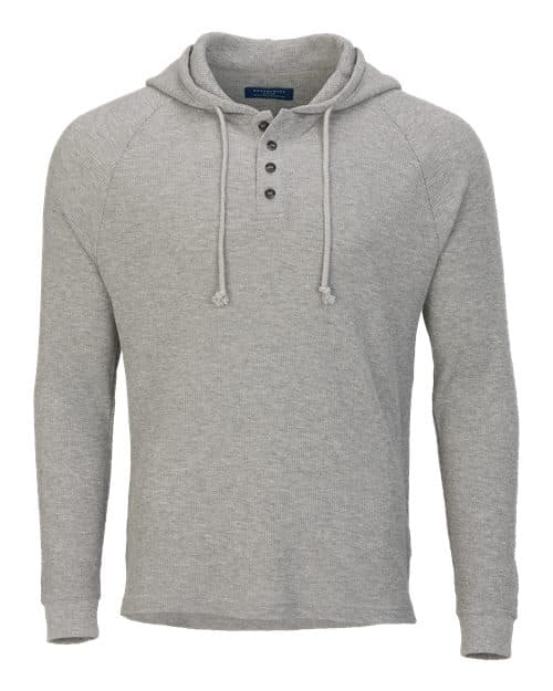 Boxercraft Unisex Waffle Knit Pullover Hooded Long Sleeve T-Shirt