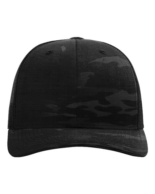 Richardson Printed Tactical Trucker Cap in Mulitcam Black