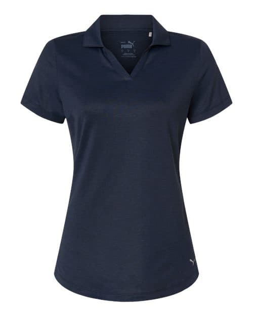 Puma Golf Womens Icon Heather Polo in Deep Navy Heather