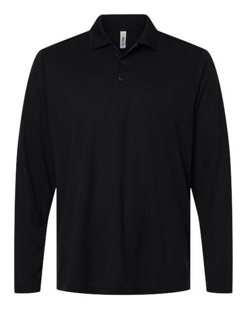 CORE365 Men's Nova Performance Long Sleeve Pique Polo in Black