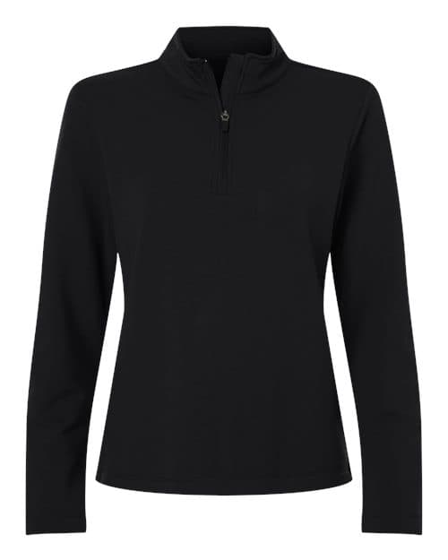 AllPro Women's Stretch Quarter-Zip Fleece Pullover in Black